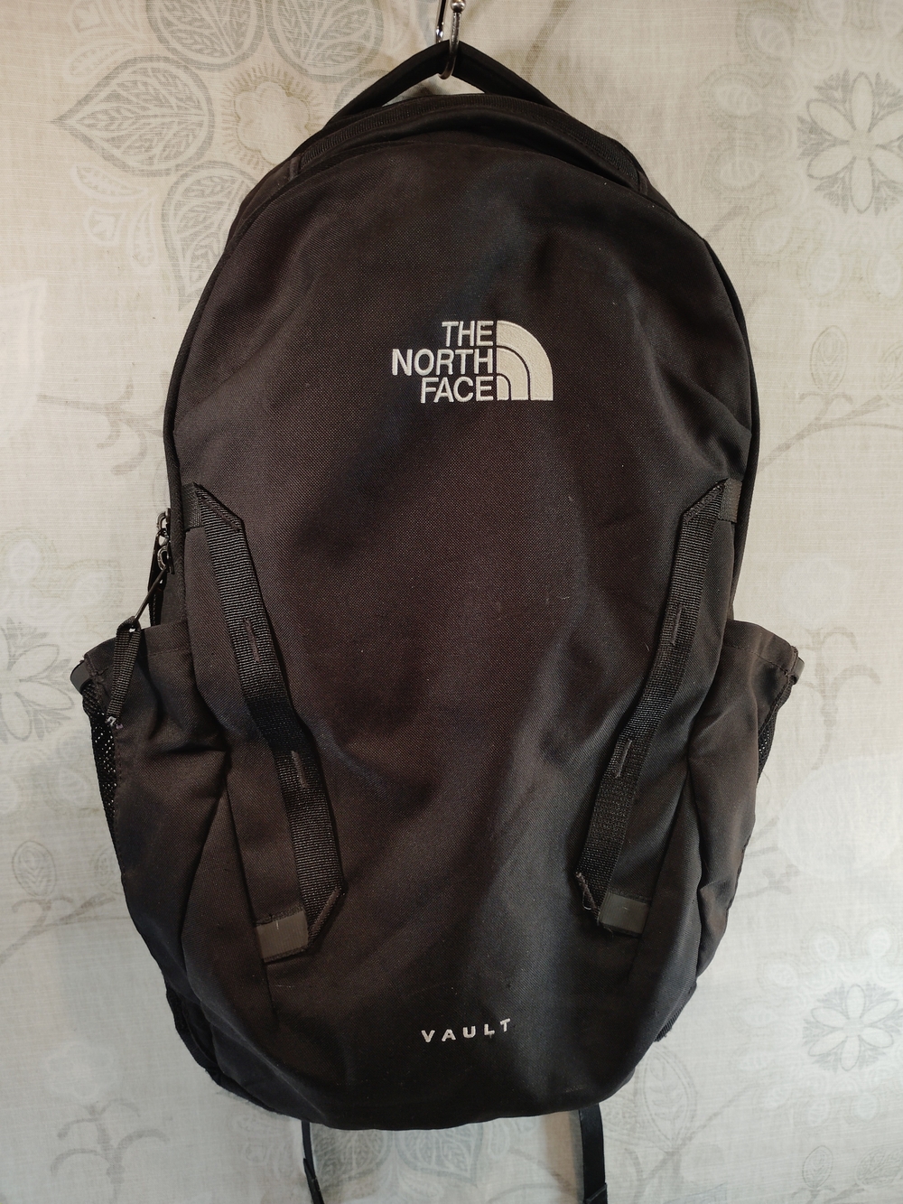 The North Face Black Vault Backpack with White Logo